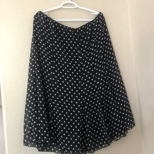 First option midi polka dot black shirt skirt